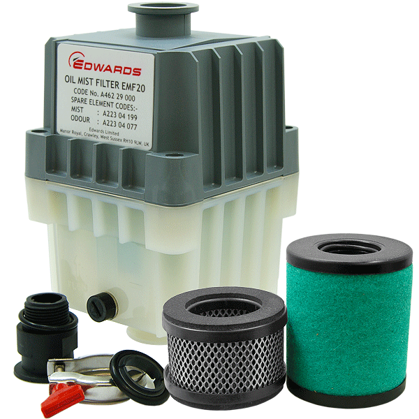 Edwards EMF20 Oil Mist Filter, KF25 Ports, for RV12, E1M18, E2M18 Vacuum Pumps, A462-29-000